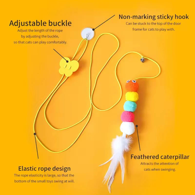 Interactive Cat Toy Hanging Simulation Cat Toy Funny Self-Hey Interactive Toy for Kitten Playing Teaser Wand Toy Cat Supplies