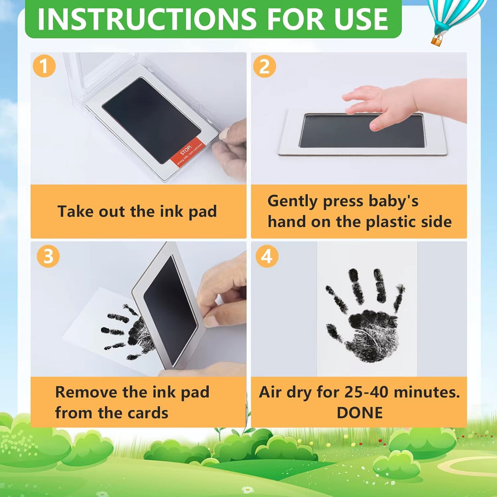4 Pack Baby Footprint Kit & Dog Paw Print Kit,Inkless Hand and Footprint Kit for Newborns,Safe Non-Toxic Clean-Touch Ink Pad